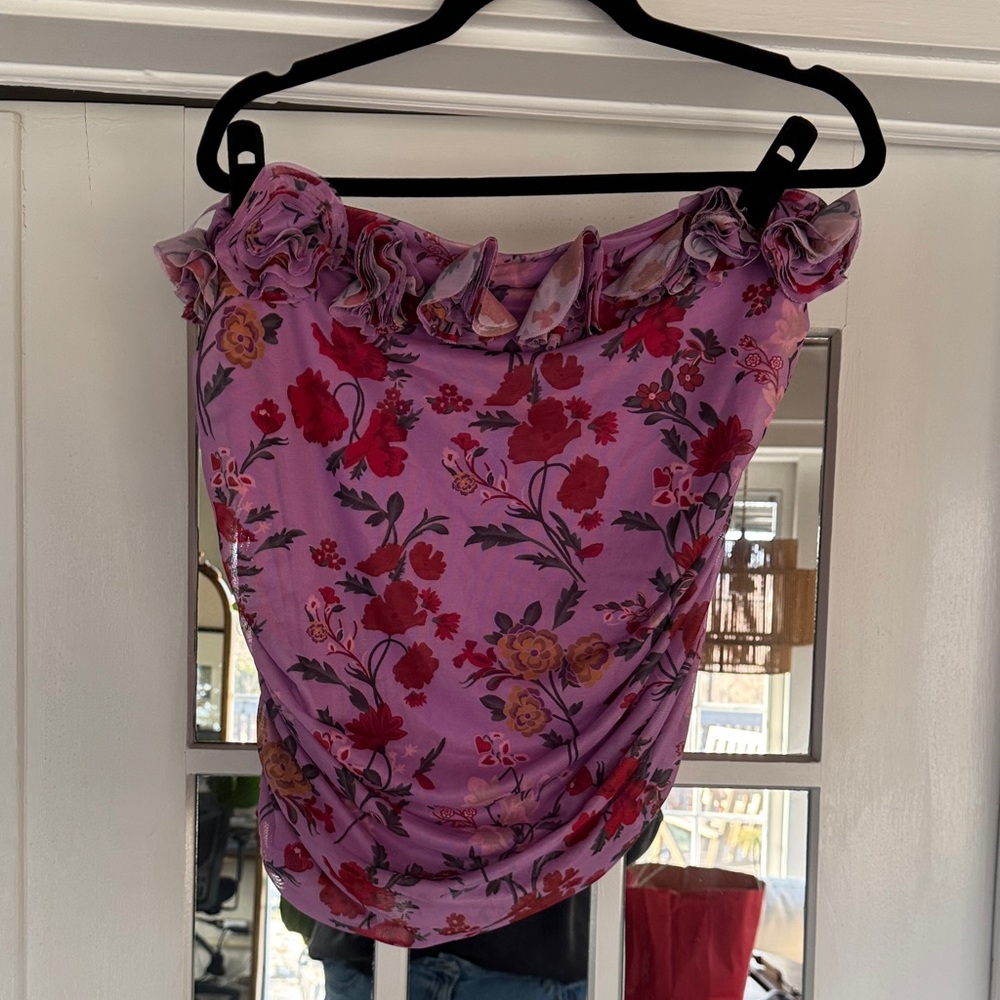 Anthro Floral Appliqué Women's Tube Top